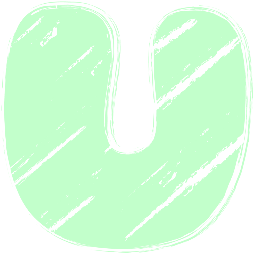 Pastel Hand drawn crayon, Letter u png