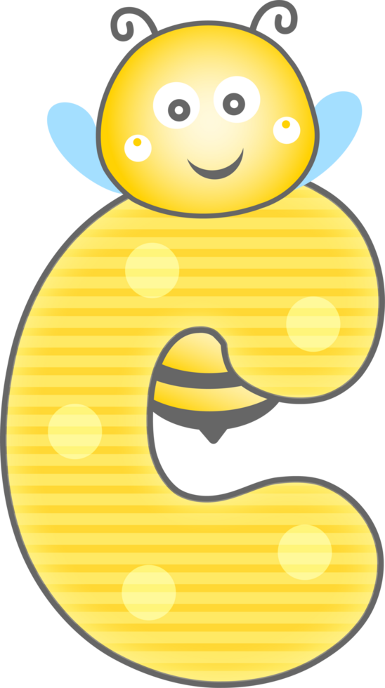 Cute Bee Animal, Letter C png