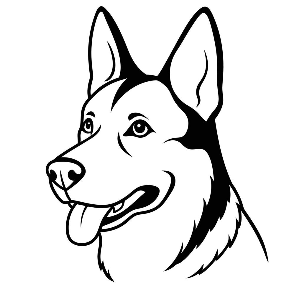 Dog Face Icons silhouette vector