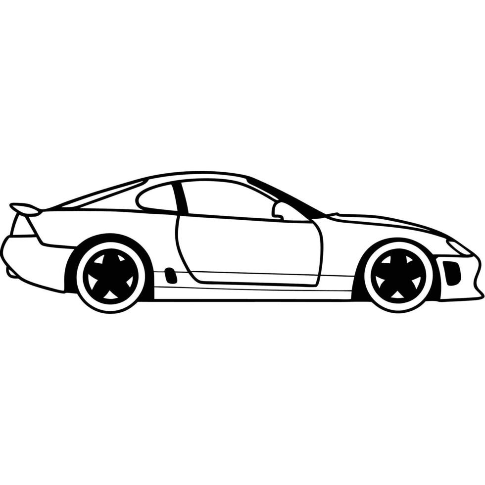 Car side view silhouette vector