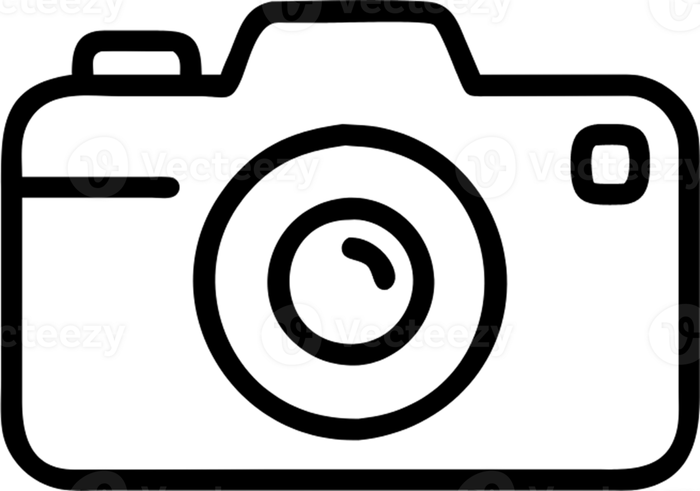 SLR camera in outline icon style, media and Technology theme. png