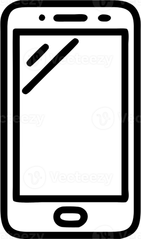 Smartphone in outline icon style, media and Technology theme. png