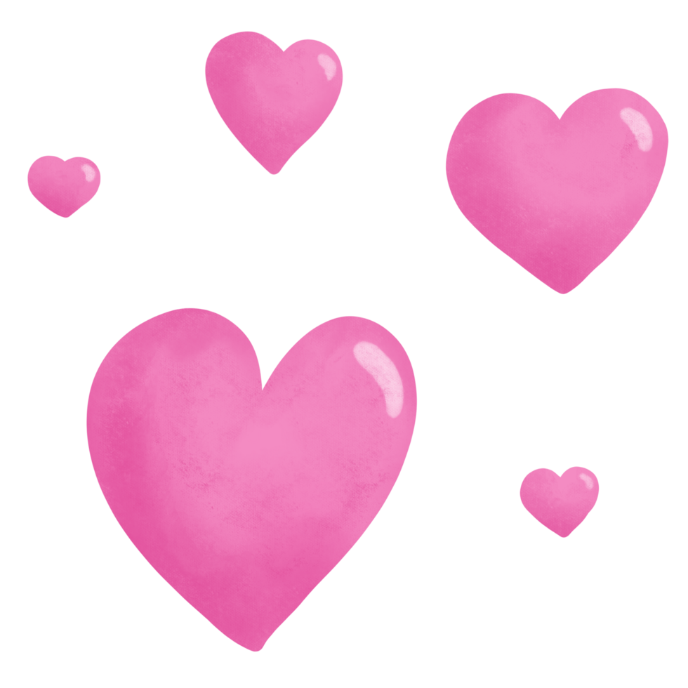 Pink heart cute illustration png