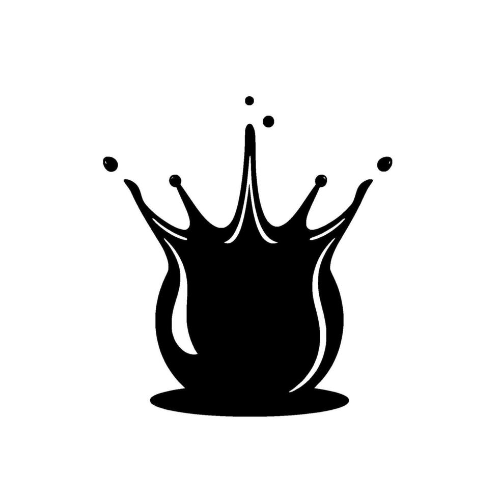 Black Ink Splash Silhouette on White Backdrop Vectorized Dynamic Fluidity in a Simple, Bold Monochrome . vector