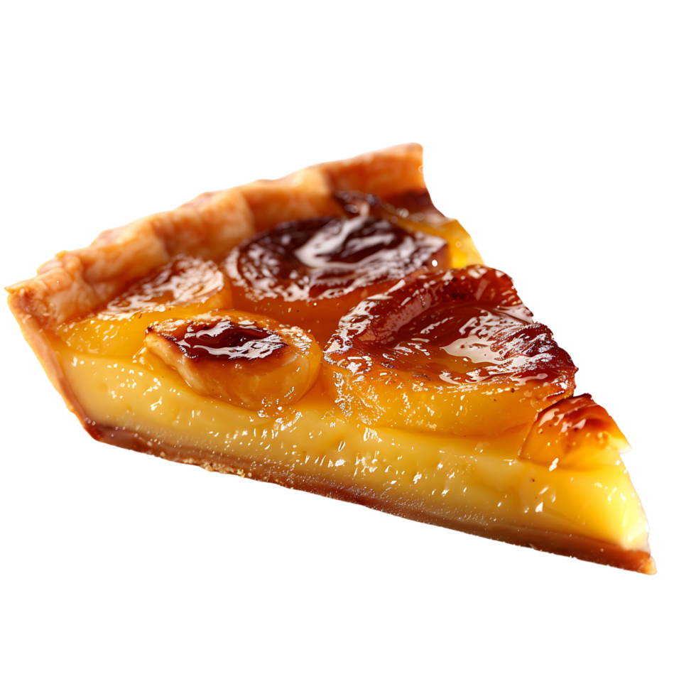 Slice of Caramelized Apple Tart on Transparent Background png