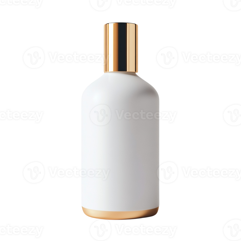 Minimalist White Bottle with Gold Cap png