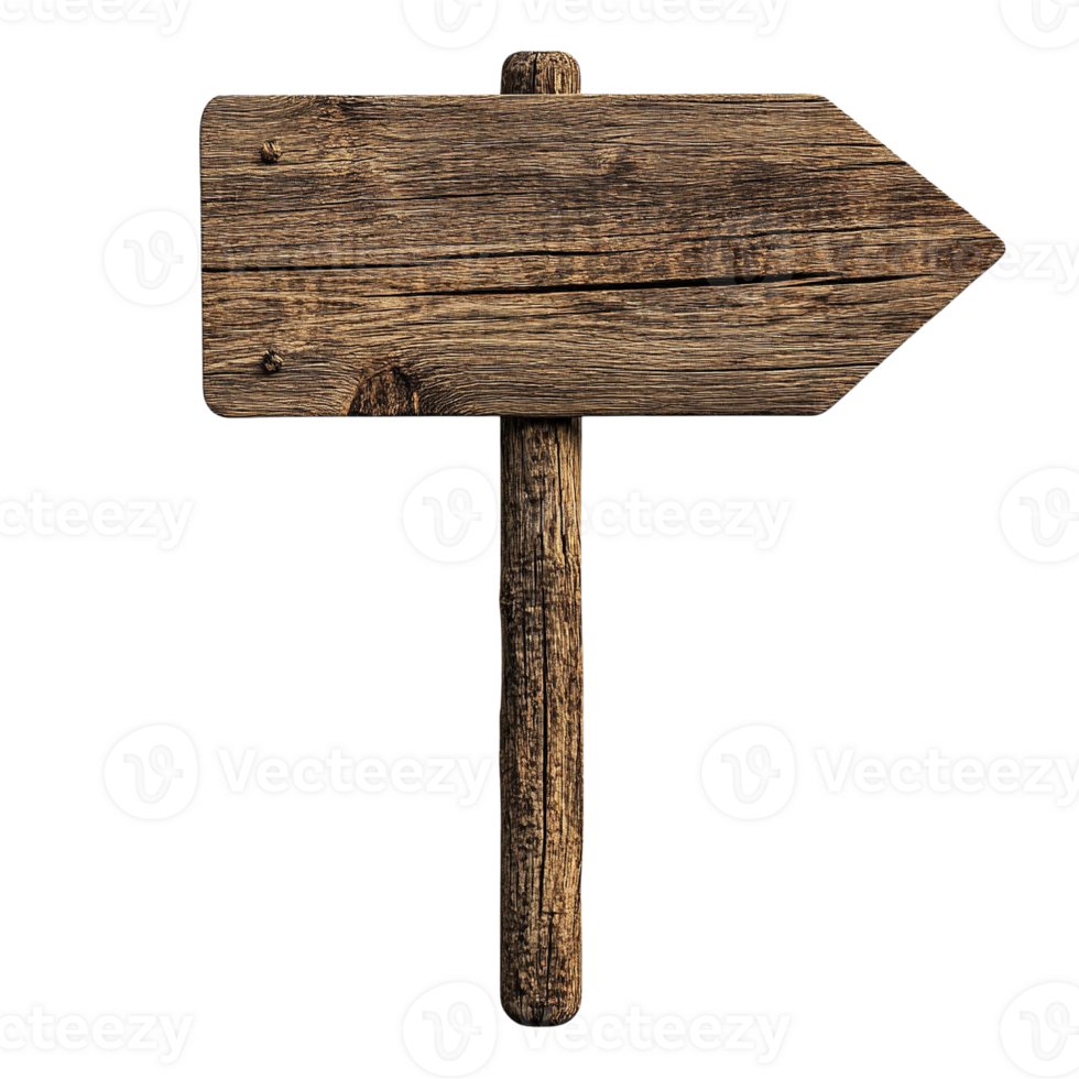 Rustic Wooden Directional Signpost png
