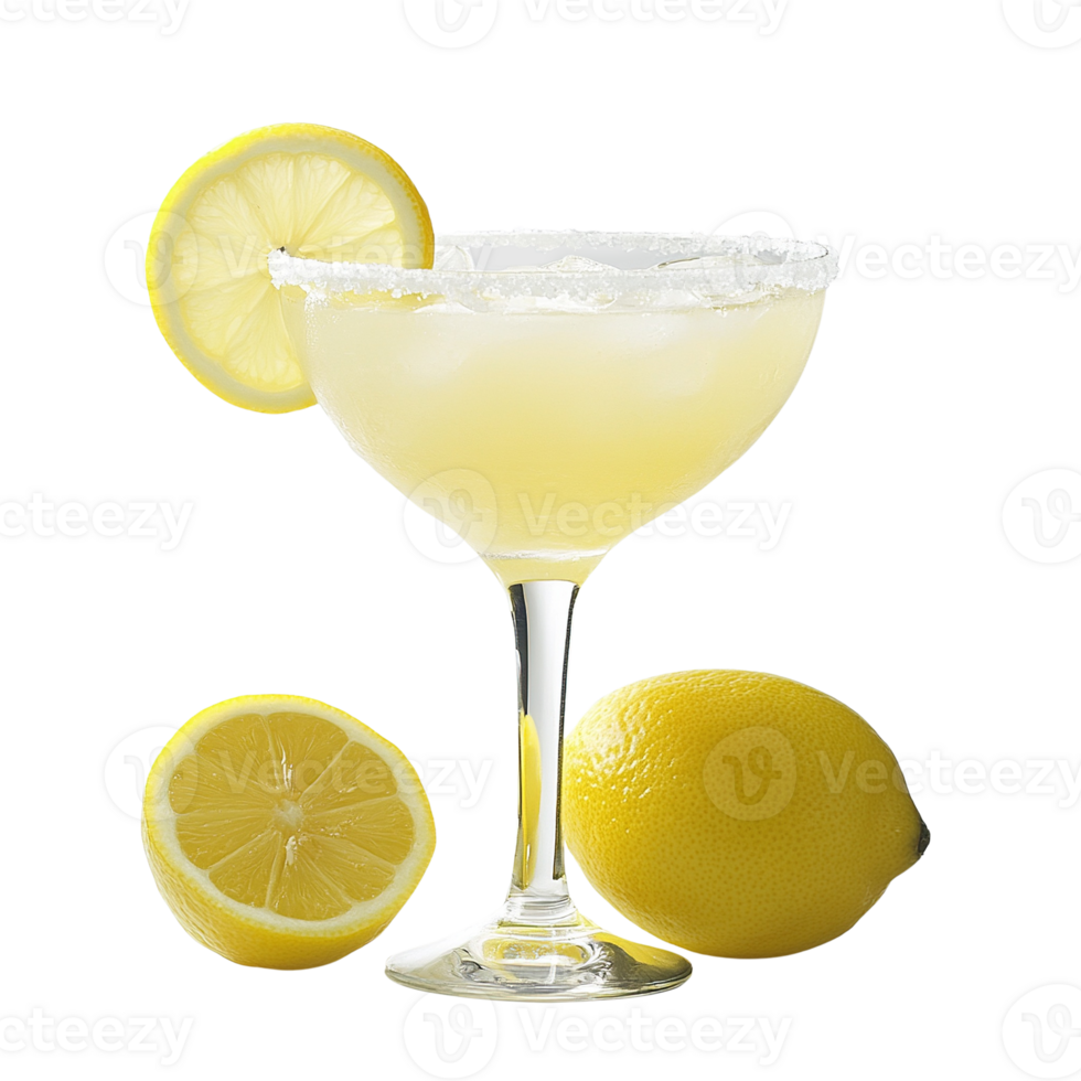 Refreshing Lemon Cocktail with Salted Rim png