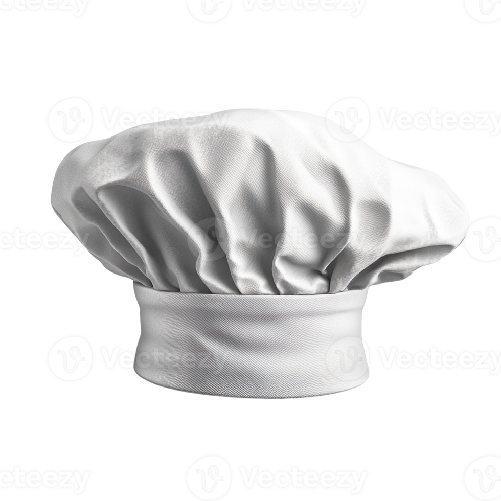Classic White Chef's Hat Isolated on Transparent Background png