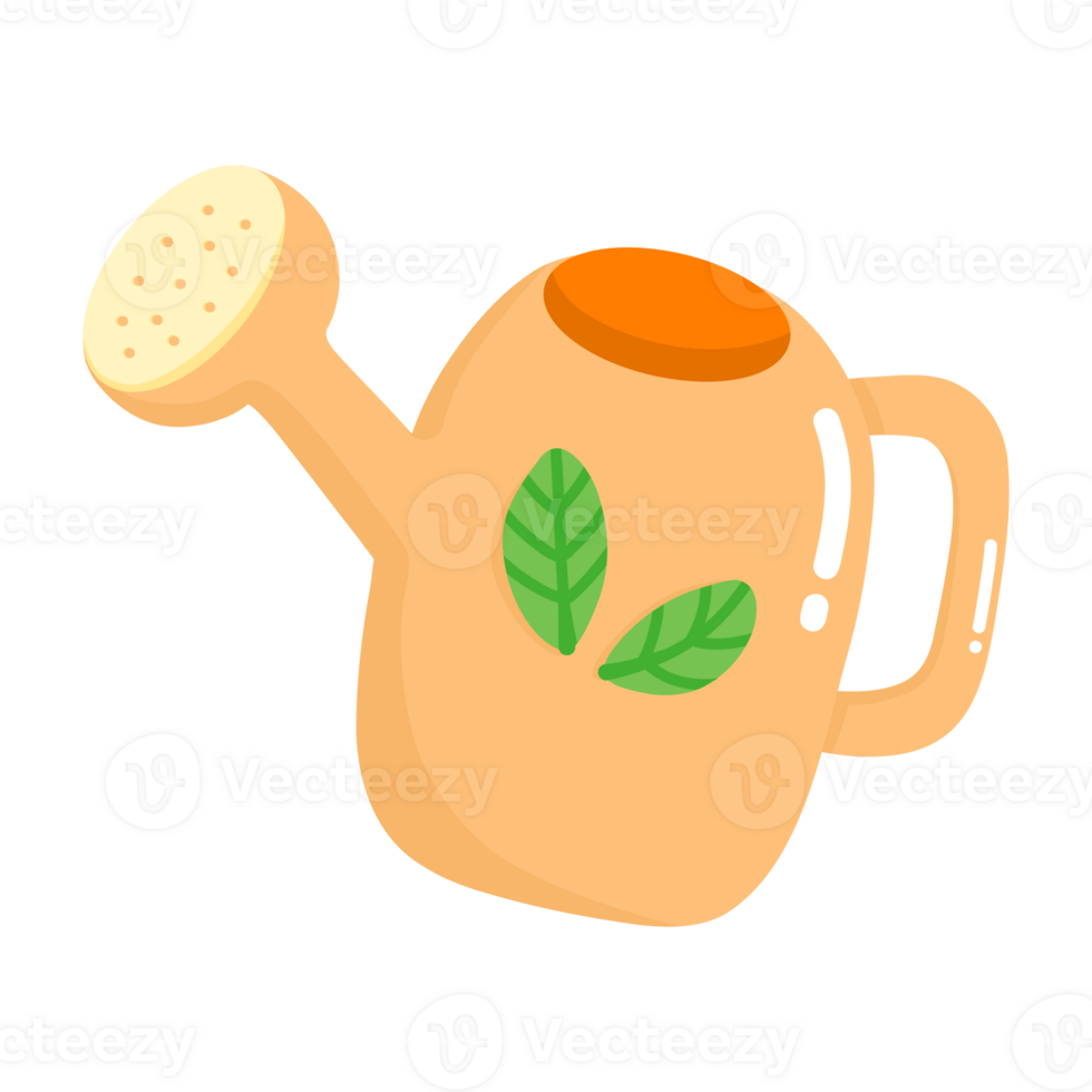 Watering can in the garden, Cartoon style watering can png