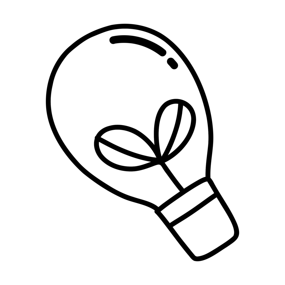 Cartoon outline of energy saving light bulb, eco-friendly light bulb, eco-friendly light bulb, showing the concept of saving the world, world earth day, save the world png