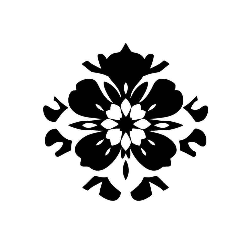 Elegant Black and White Layered Paper Flower , Minimalist Style, Floral Mandala, Shadow Effect, Isolated on White. vector