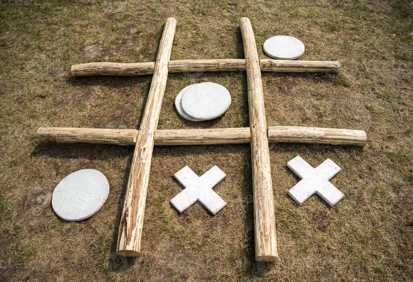 Lawn game and sign giant Tic Tac Toe for outdoor or wedding fun photo
