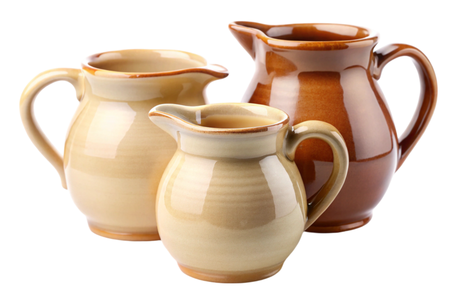 Earthenware creamers add elegance to your dining experience png
