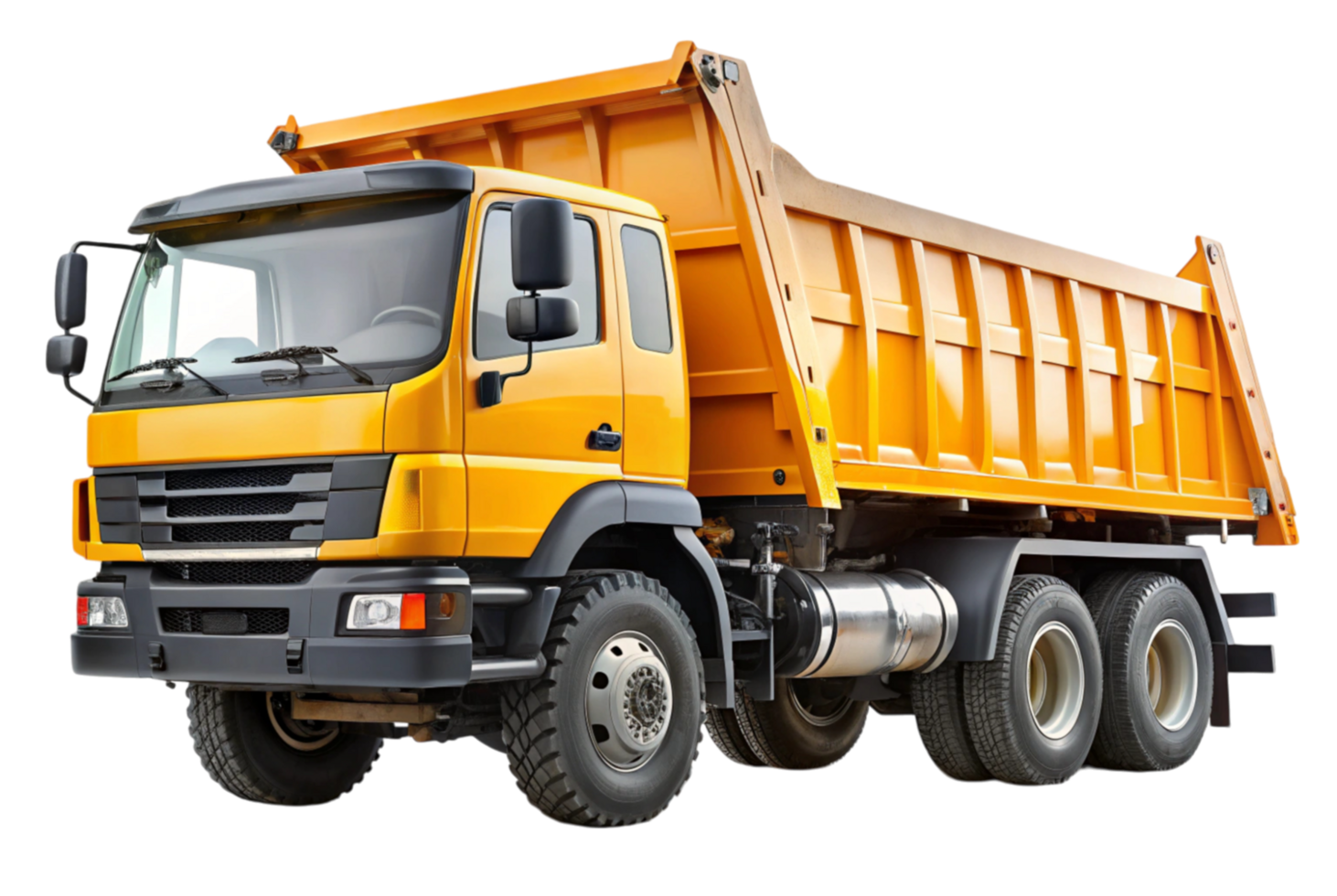 Drump truck transports materials efficiently across job sites png
