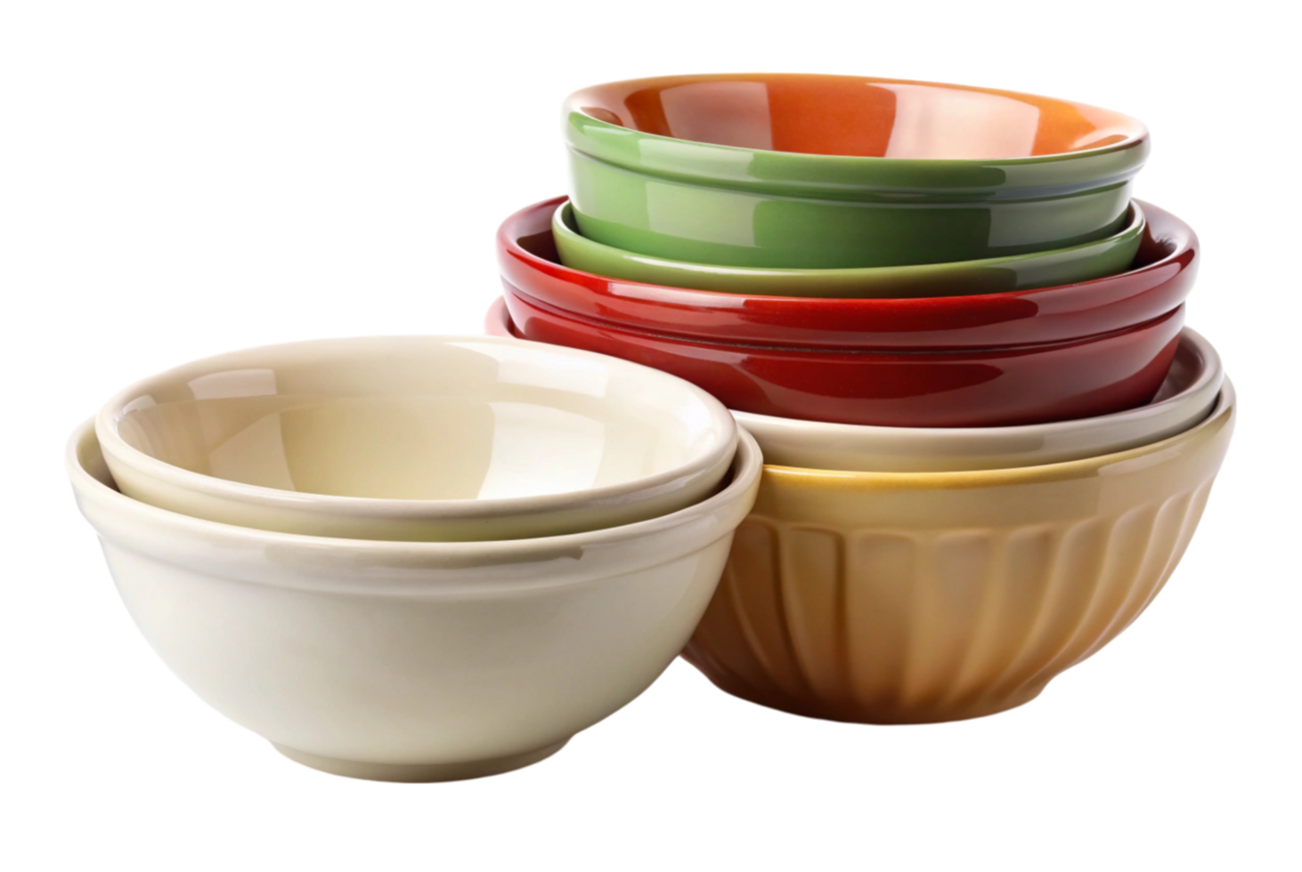 Earthenware mixing bowls durable and stylish for kitchen png