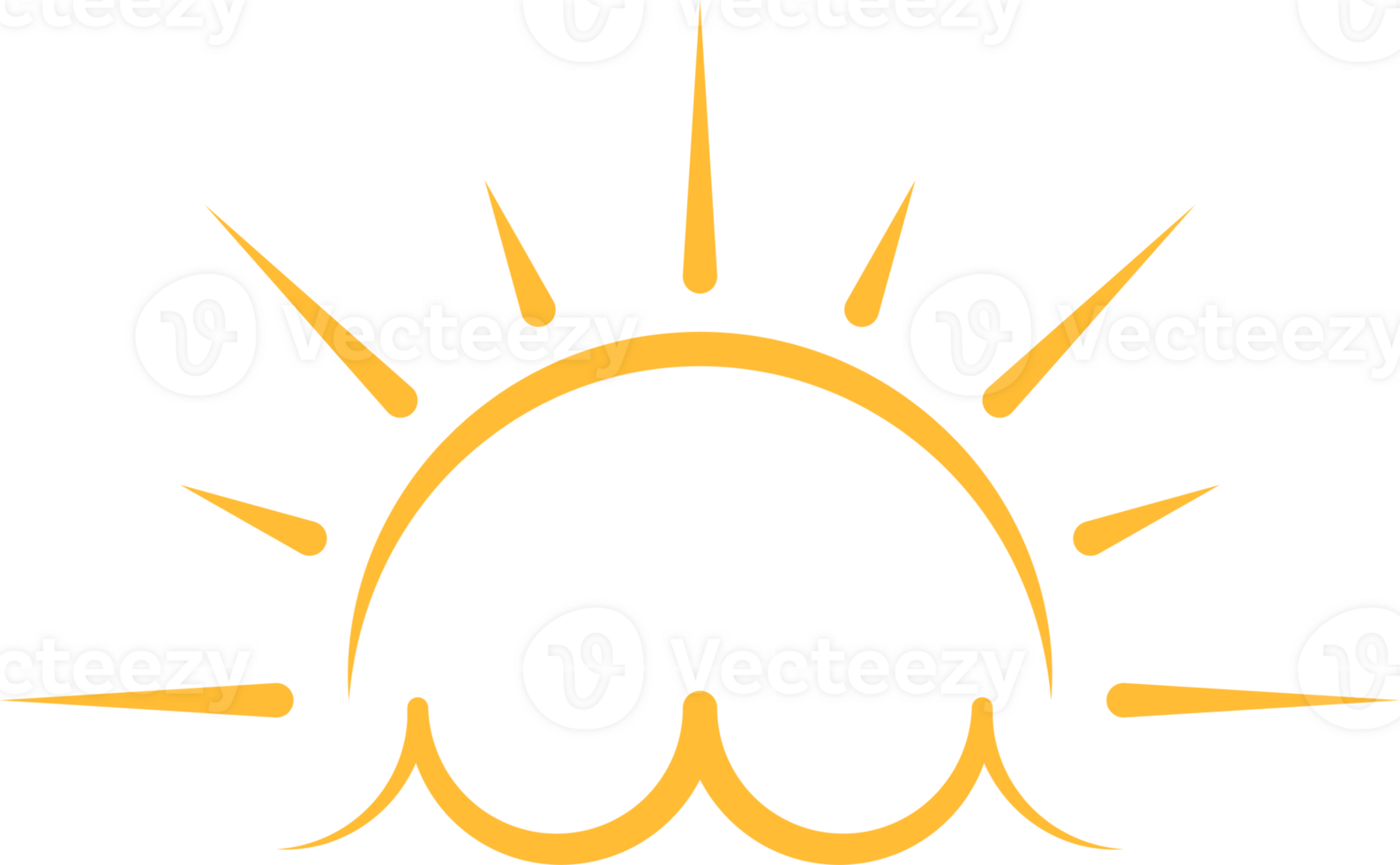 A half sun is setting downwards icon. sunset concept for graphic design, logo, web site, social media, mobile app, ui illustration png