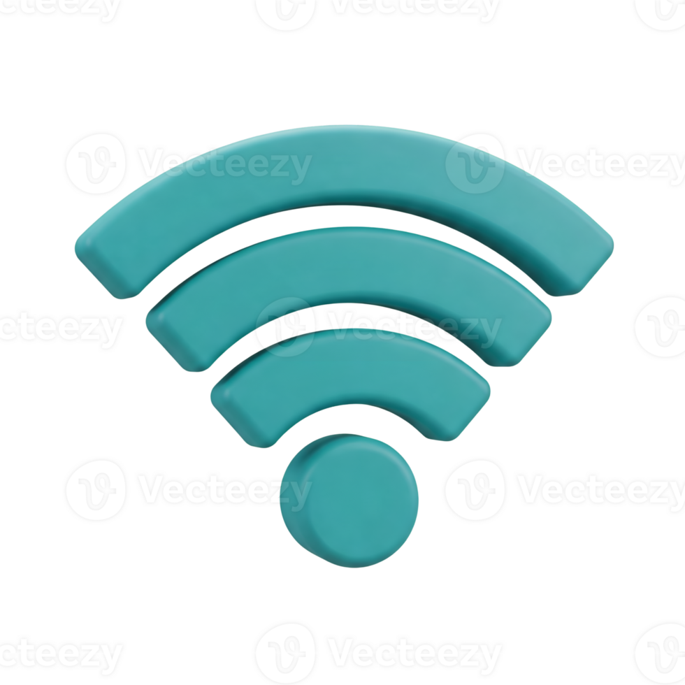a wi-fi symbol 3D icon on a transparent background png