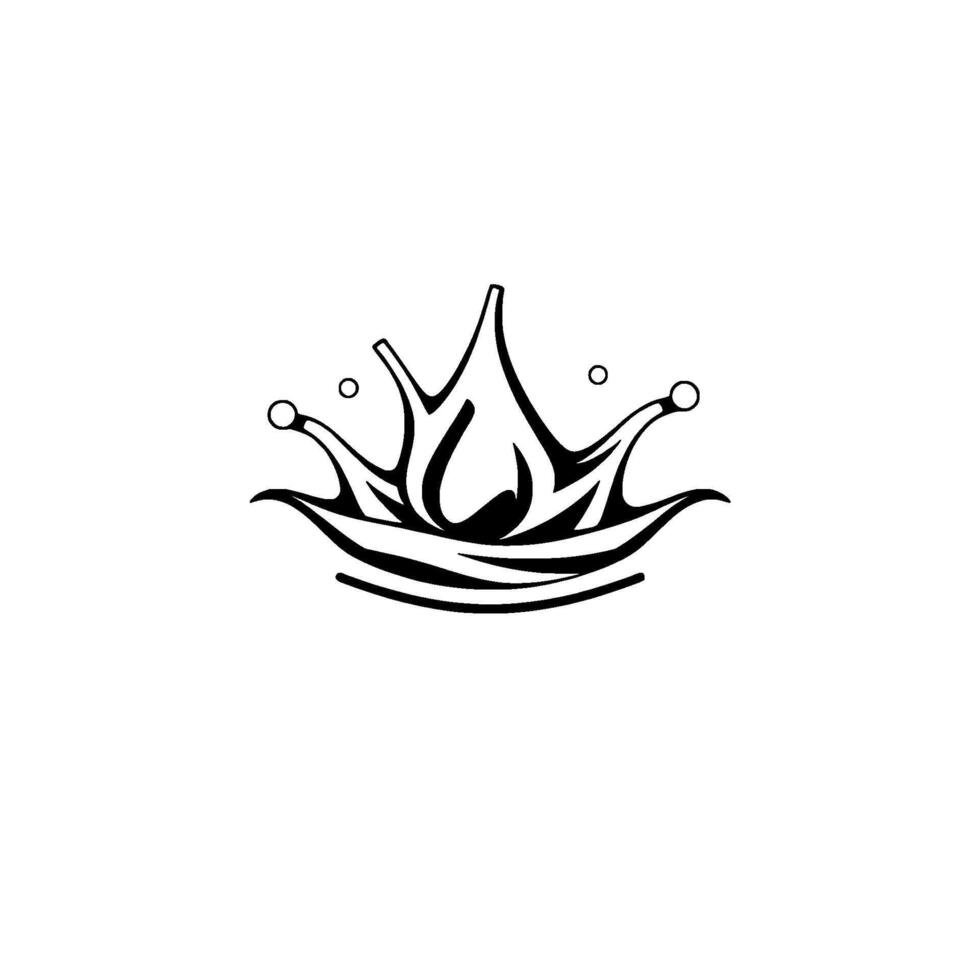 Minimalist Black and White Crown on a White Background, Featuring Spiked Points and Orbs. vector