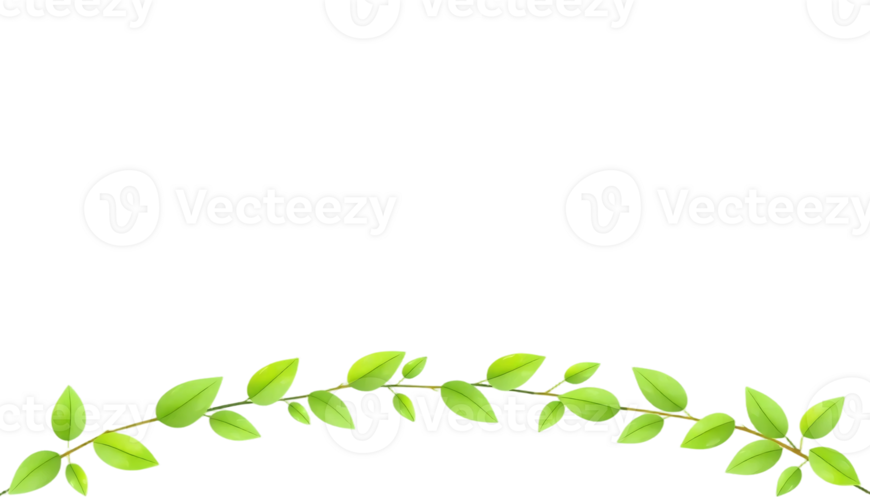 A green leaf with copyspace wreath on a transparent Background png