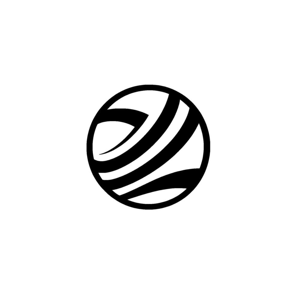 Abstract black and white circular featuring interwoven curved lines and a clean minimalist aesthetic on a white background. vector