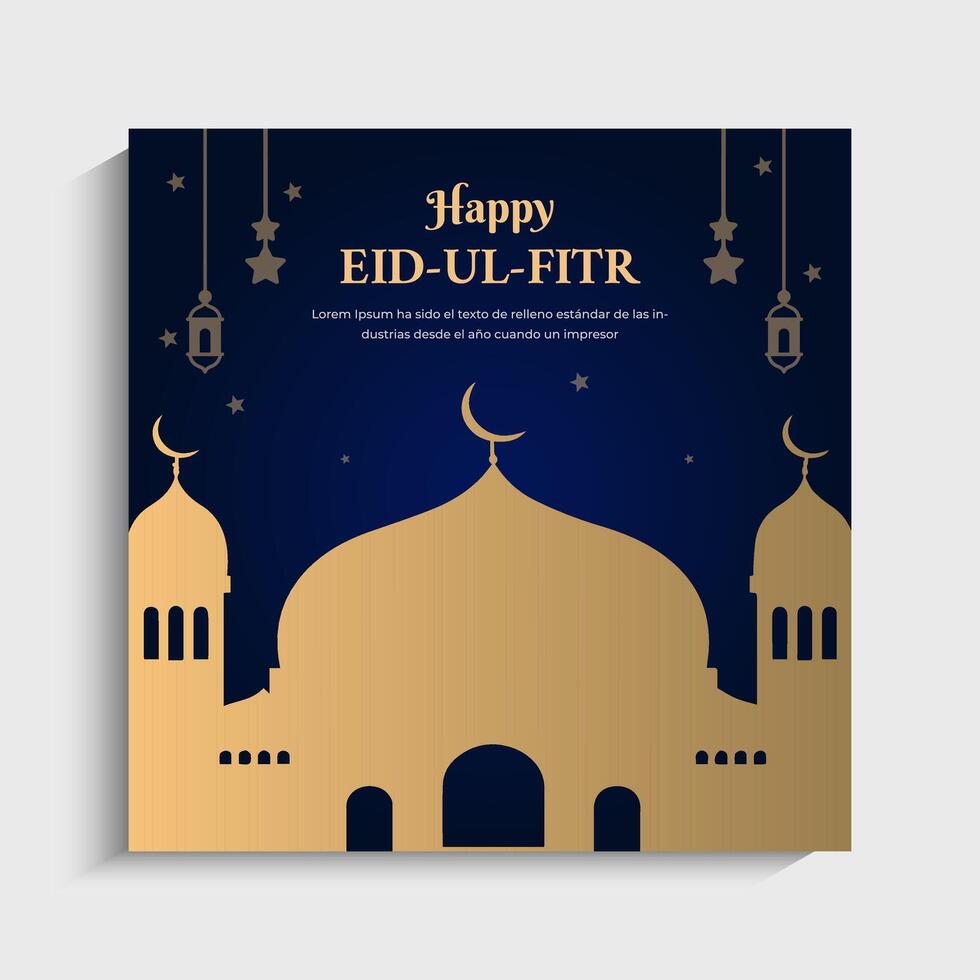 Eid Mubarak Social Media Post Template vector