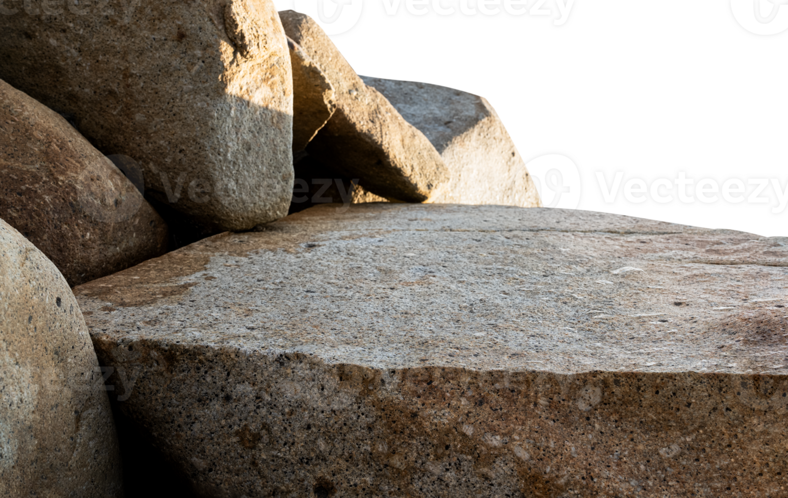 Rock podium isolated background,Brown Stone stand display for spa, cosmetic product presentation,Natural Rock Cliff mountain,Rock sea with rough texture surface png
