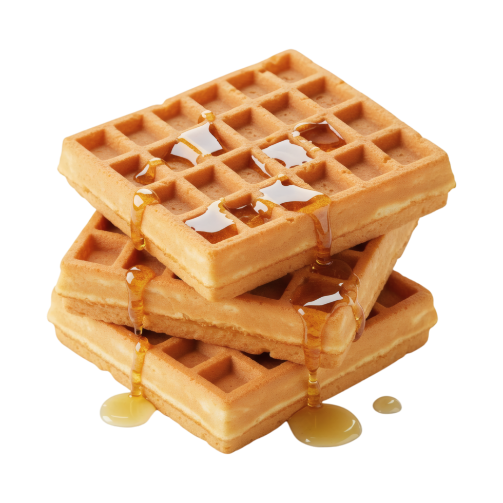 A stack of waffles with syrup on top png