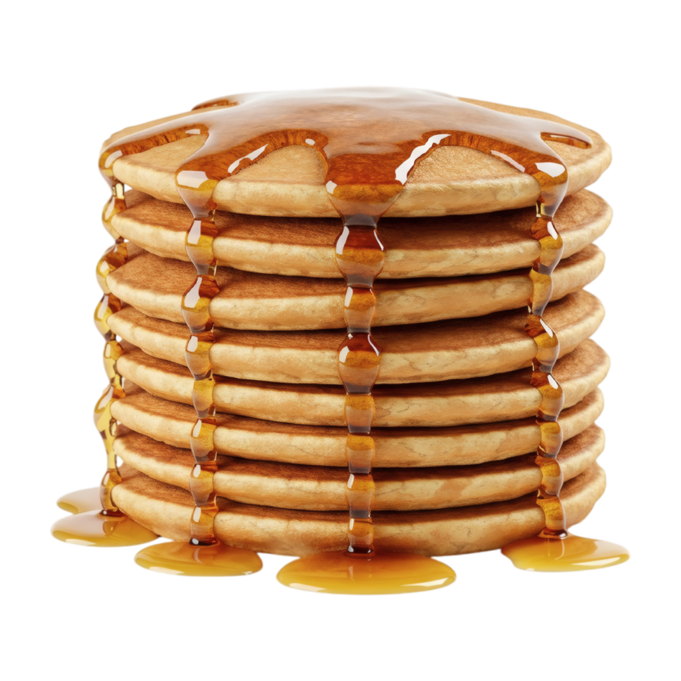 A stack of pancakes with syrup on top png