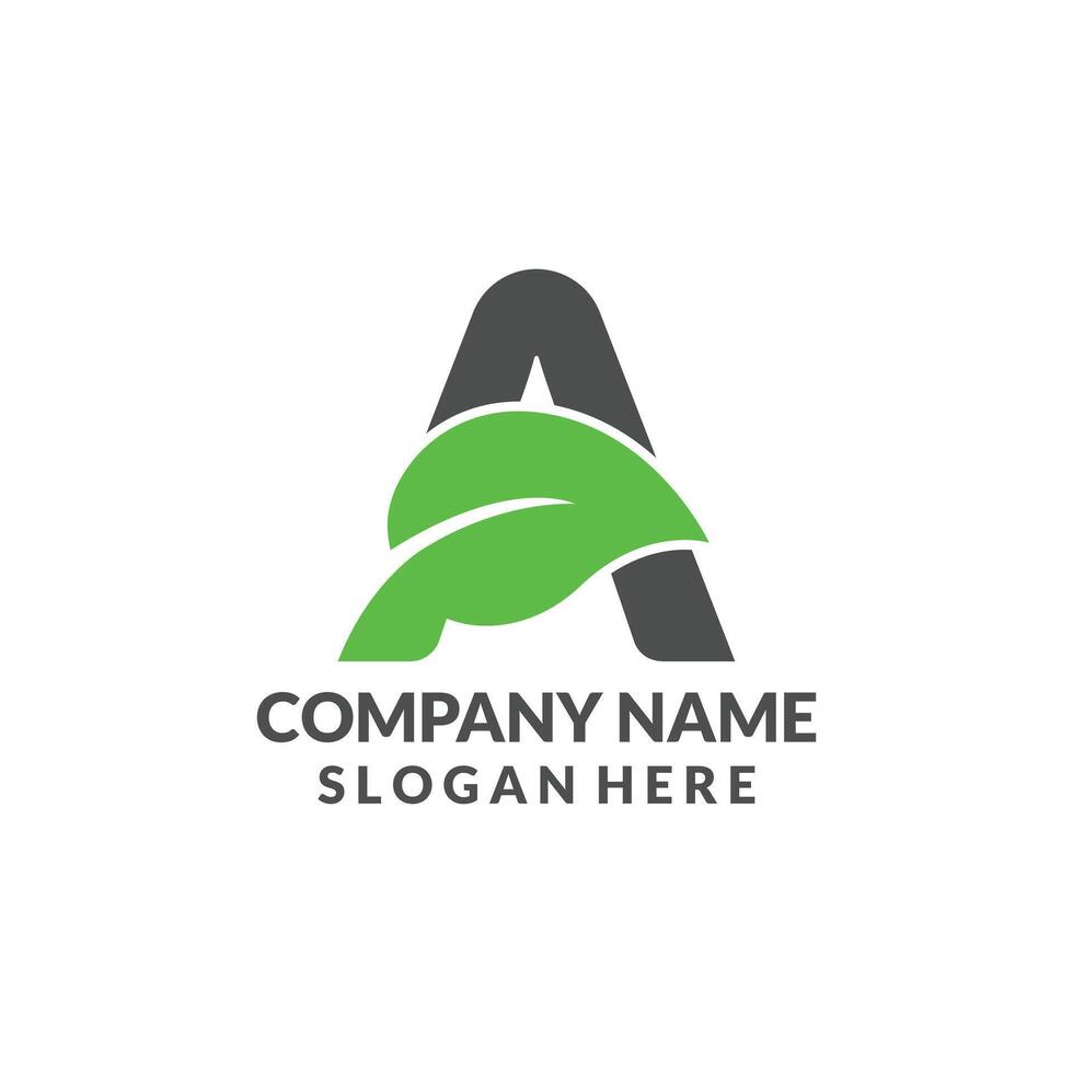 A Leaf Letter Logo Design vector