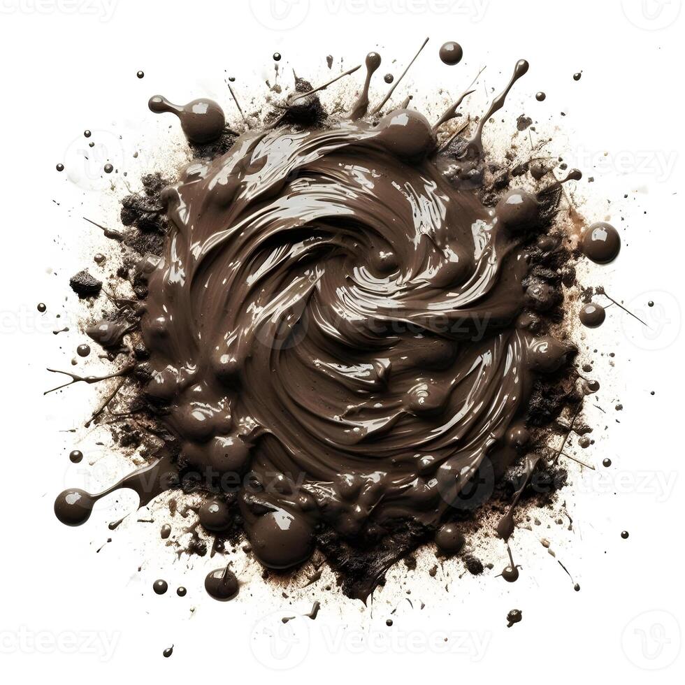 A chocolate swirl is shown in the air photo