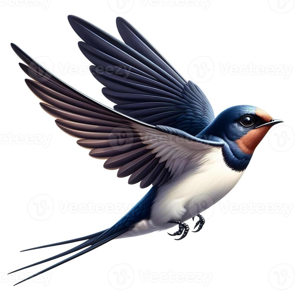 A bird flying in the air with its wings spread photo