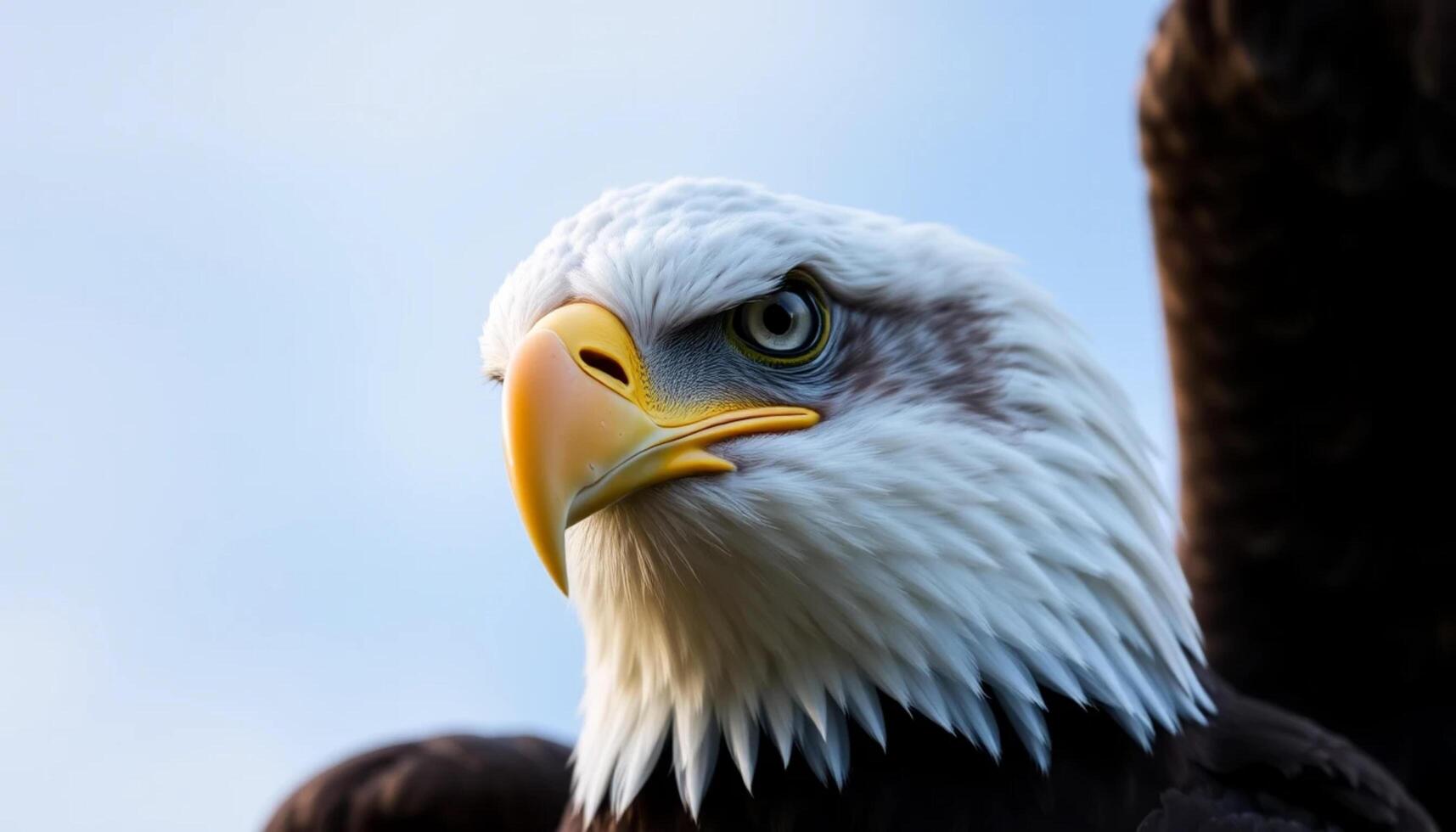 An eagle with a blue sky background photo
