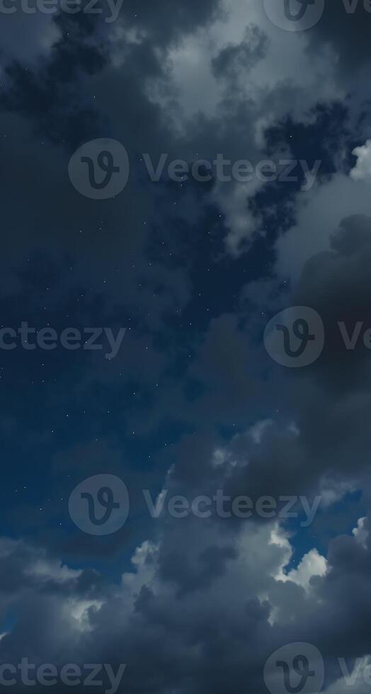 Stunning Night Sky Wallpaper with Dynamic Clouds and Distant Stars for Phones photo