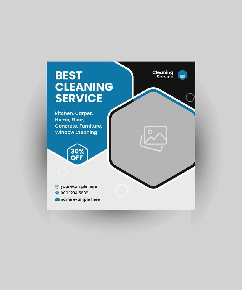 Cleaning service social media post square banner templates vector