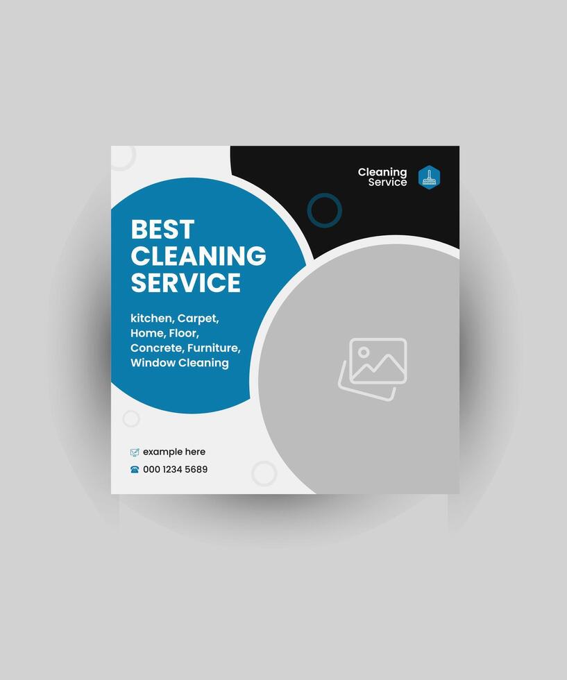 Cleaning service social media post square banner template vector