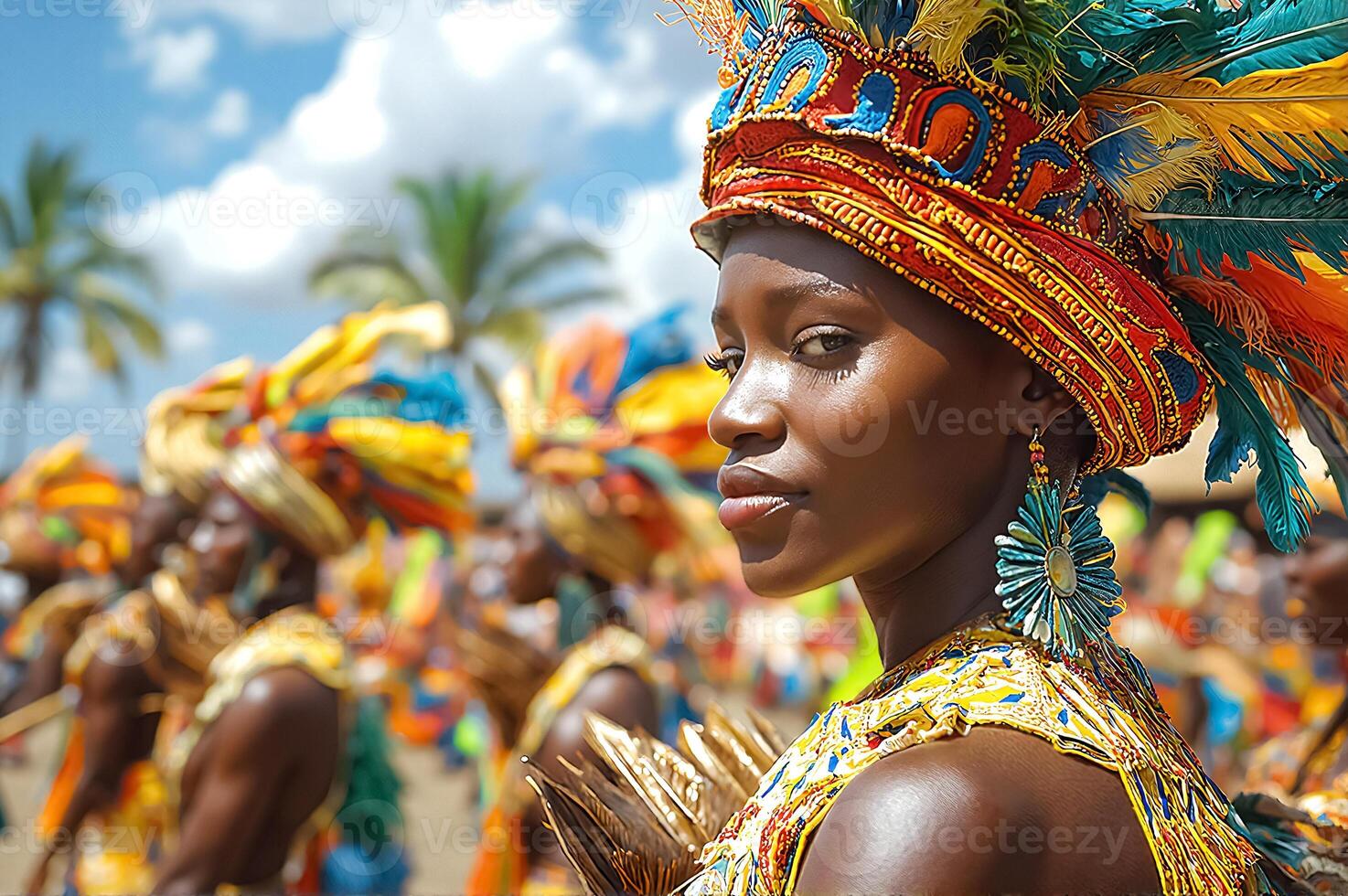 Cultural Dance Festivity Celebration with Colorful Traditional Costume and Accessories photo