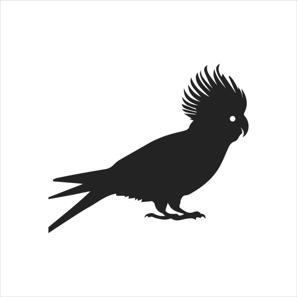 Stylish Cockatoo Silhouette in Black and White vector