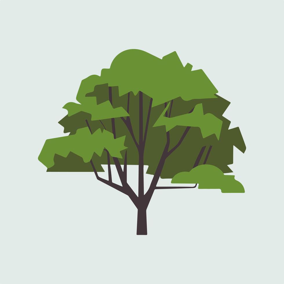 A tree with green leaves on a light background vector