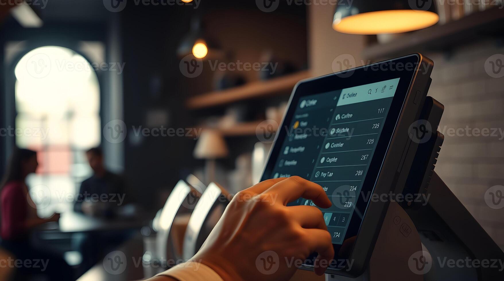 A person using a tablet to order food photo