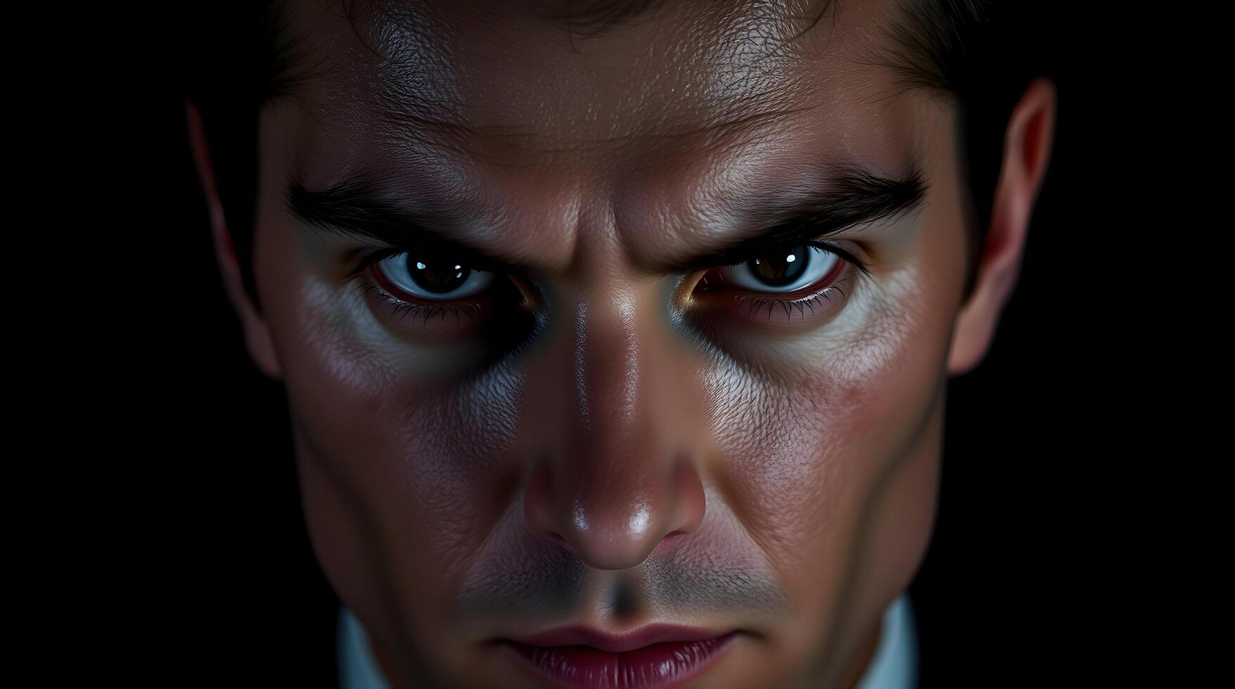 A close up of a man with a serious expression photo