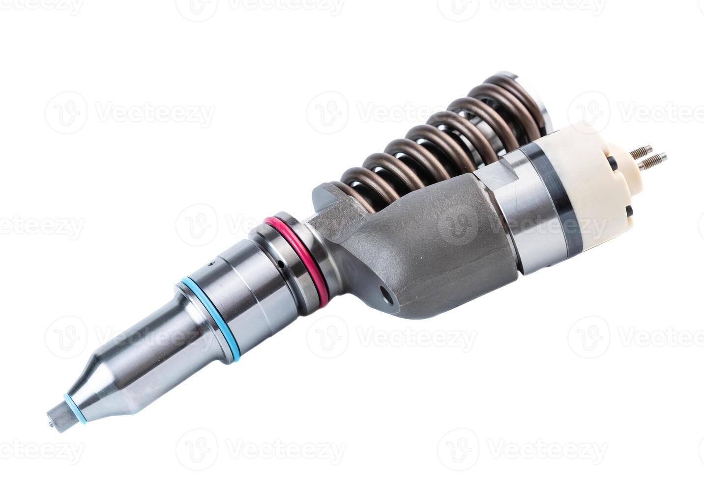 New fuel injector on white background photo