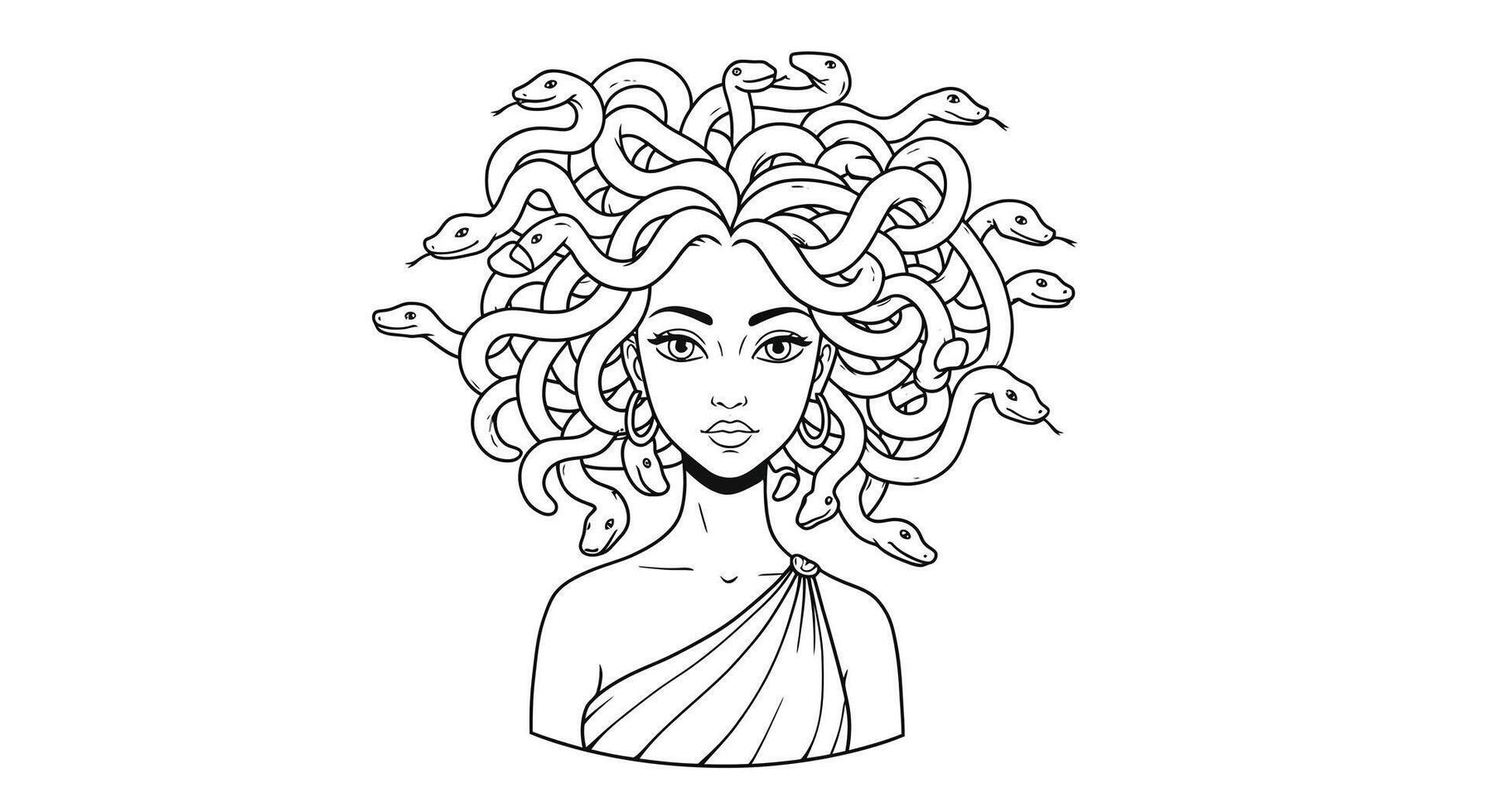 Medusa coloring page vector