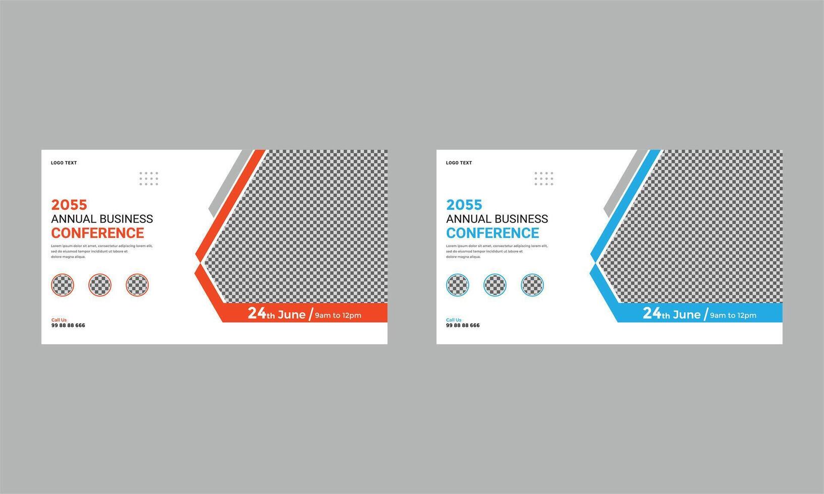 annual business conference post web banner vector