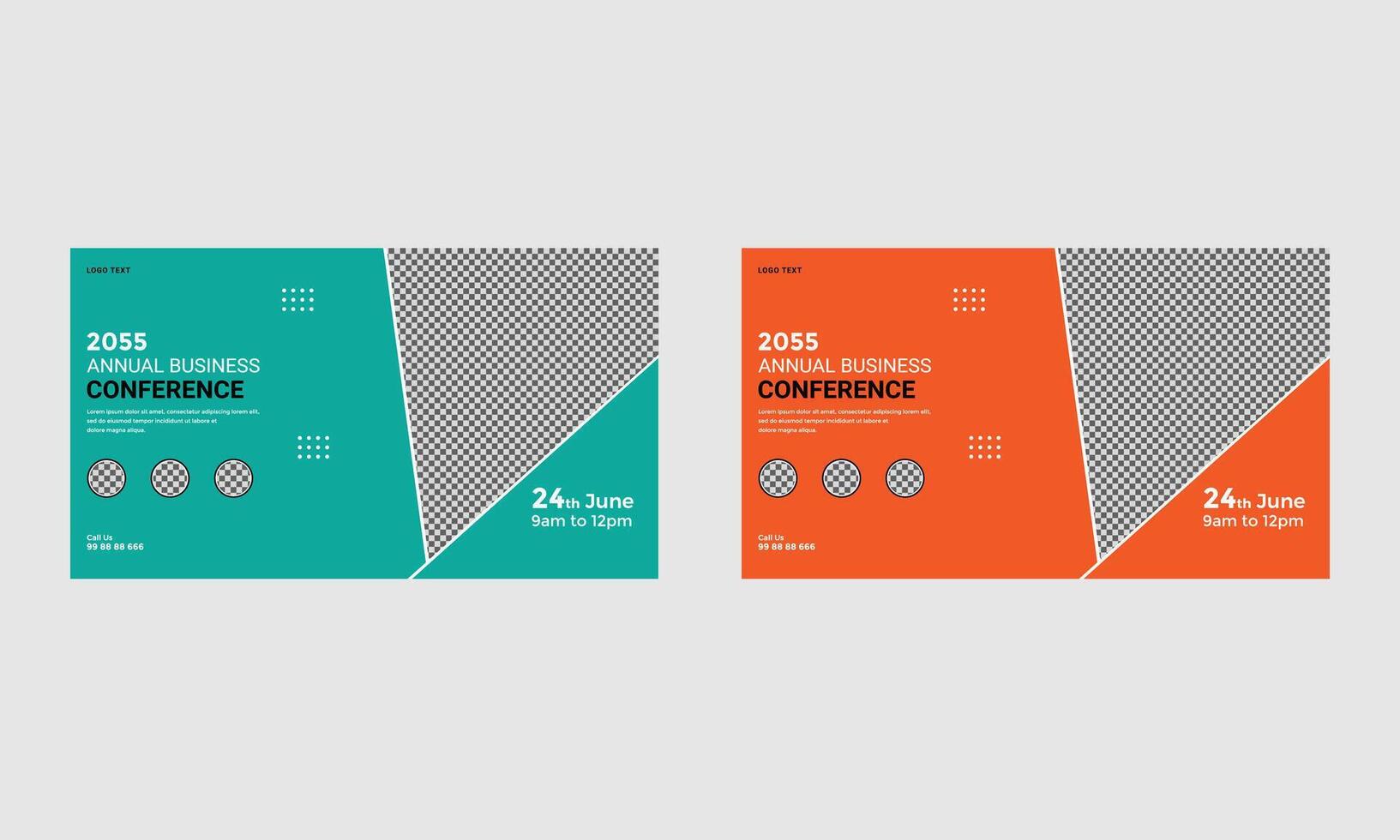 annual conference social media post web banner vector