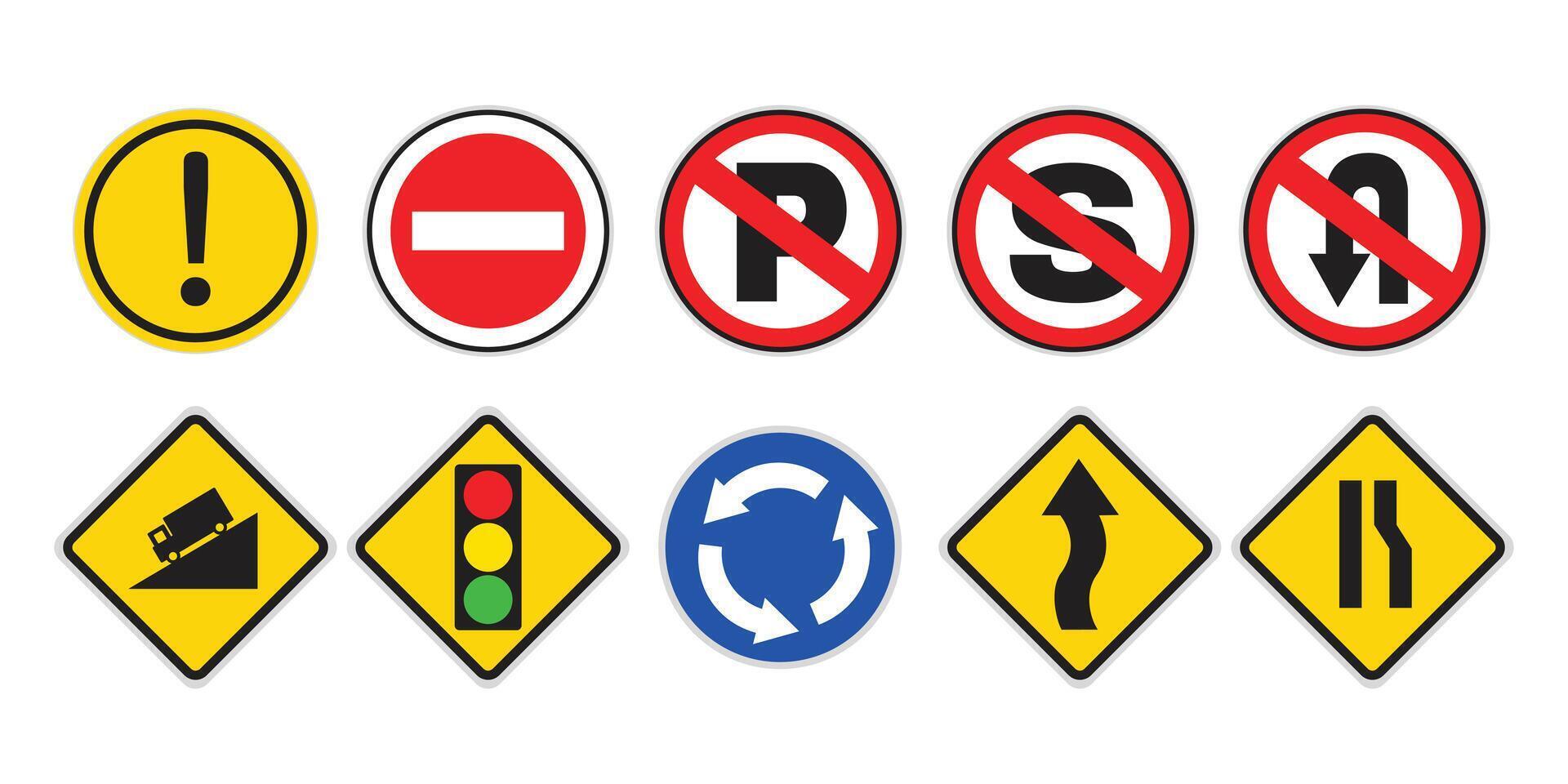 Set of traffic signs. vector