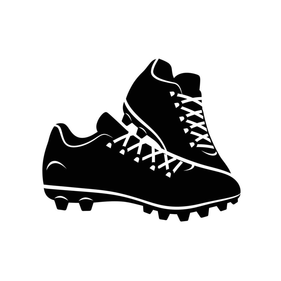 A pair of black football shoes on a white background vector