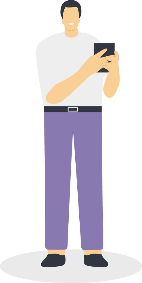Male Carrying Smartphone. vector