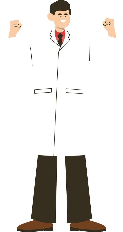 Professional Doctor Character with Cartoon Design vector
