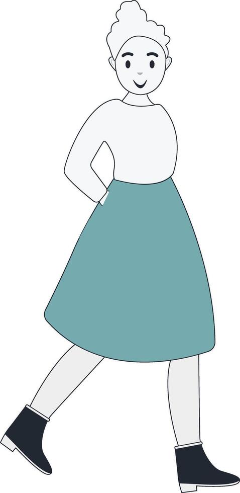 Illustration of Young Women Walking on White Background vector